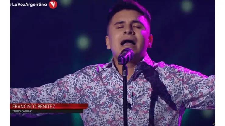 Francisco Benítez, el participante que hizo llorar a todo el jurado (Fuente: YouTube La Voz Argentina)