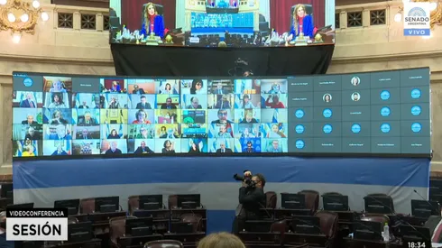 El Senado de la Nación debatiendo el cupo travesti trans (Fuente: Senado Argentina)