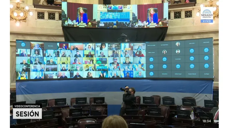 El Senado de la Nación debatiendo el cupo travesti trans (Fuente: Senado Argentina)