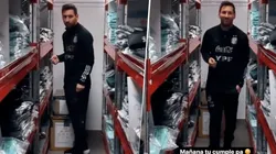 Agüero arrancó a filmar a Messi y la reacción de Leo nos tentó de la risa a todos