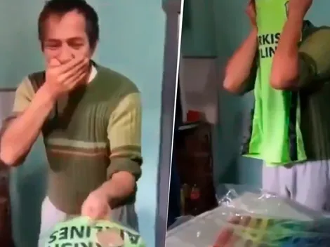 Le regalaron la camiseta de Enzo Pérez arquero y nos emocionó a todos