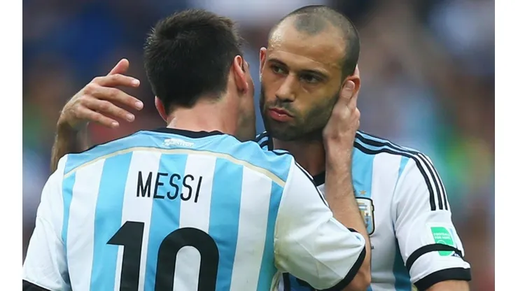 Lionel Messi y Javier Mascherano en el Mundial 2014.