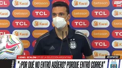 La pregunta que no le gustó a Scaloni tras el triunfo ante Uruguay