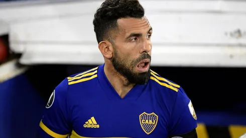 Carlos Tevez con la camiseta de Boca Juniors.