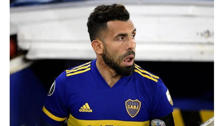 Carlos Tevez con la camiseta de Boca Juniors.