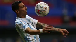 Ángel Di María durante el partido ante Uruguay.