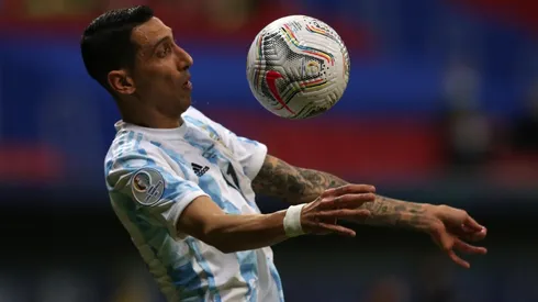 Ángel Di María durante el partido ante Uruguay.