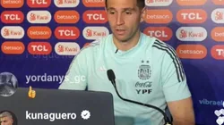 Alerta, intruso: el Kun Agüero se volvió a divertir en el vivo de Instagram de la Selección Argentina