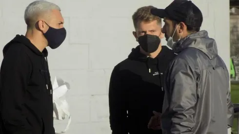 Rolón y Briasco diciéndole adiós a Huracán.