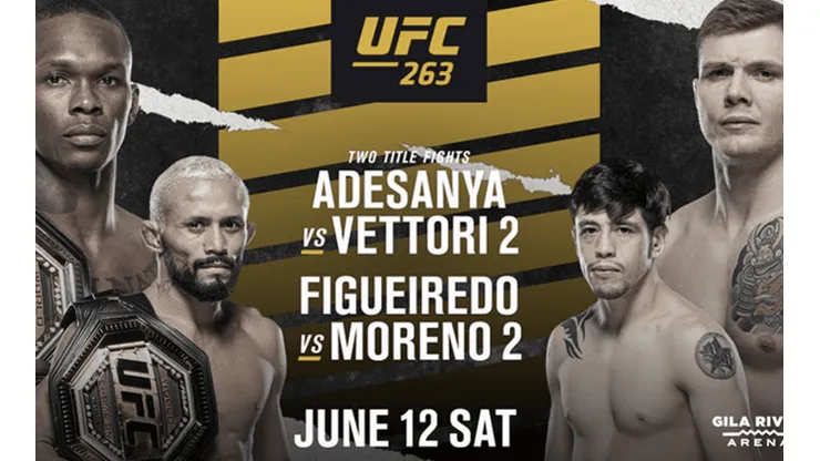 La pelea principal del UFC 263 será entre Israel Adesanya y Marvin Vettori por el título de peso mosca (Fuente: UFC)