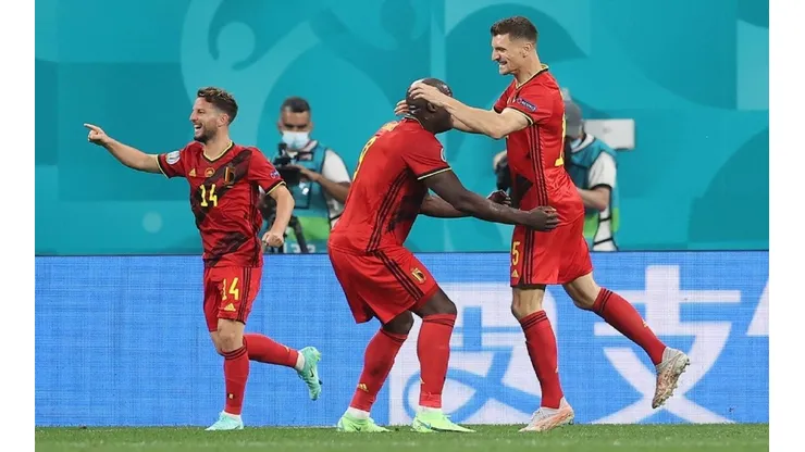 El festejo de los jugadores de Bélgica.