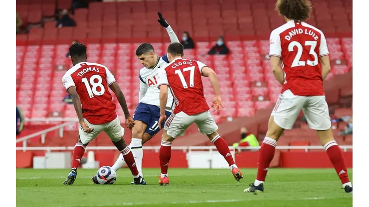 Erik Lamela en acción, justo antes del golazo.