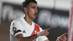 Matías Suárez festejando un gol en River.