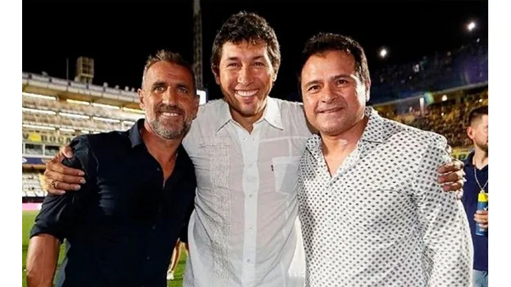 Raúl Cascini junto a Jorge Bermúdez y Marcelo Delgado.
