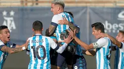 El festejo de los jugadores de Racing.