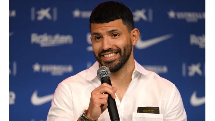 Sergio Agüero en conferencia de prensa.