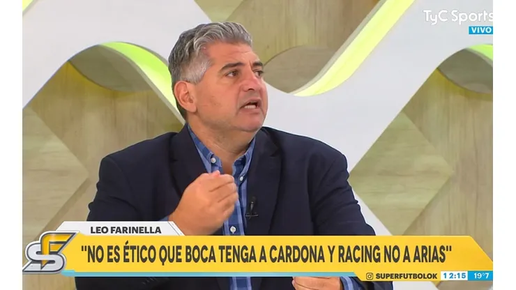 Farinella: "No es ético que Boca tenga a Cardona y Racing no a Arias"