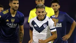 Almada en el último encuentro entre Boca y Vélez