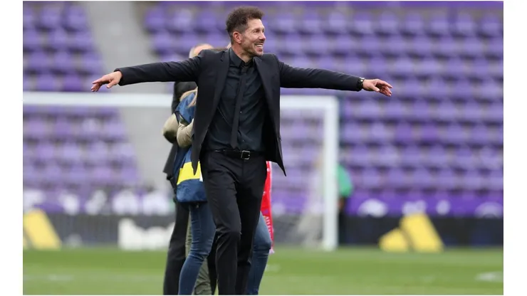Diego Simeone celebrando el título de LaLiga con Atlético de Madrid.