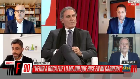Bulos leyendo el mensaje de Zárate al aire.