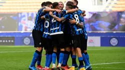 El festejo del Inter en la goleada 5 a 1