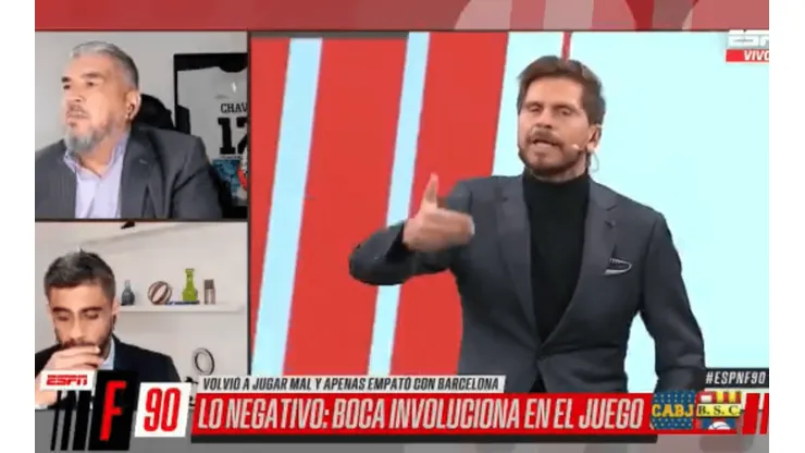 Vignolo le pegó a Cascini por cómo juega Boca en vivo por ESPNF90