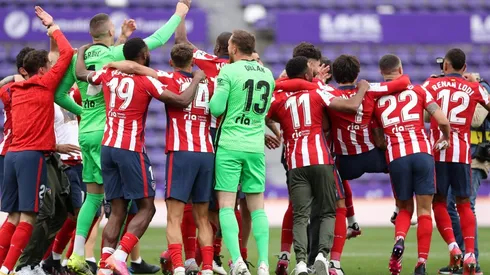 El festejo merecido de los jugadores de Atlético Madrid, el mejor equipo de La Liga.