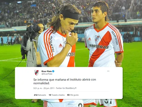 El tuit de la cuenta oficial de River apenas descendió