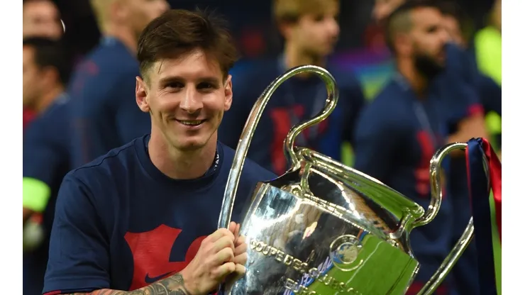 Lionel Messi con la Champions League en 2015.