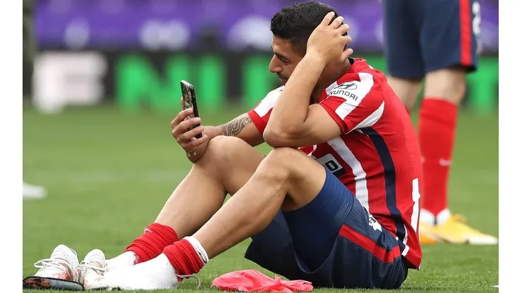 Suárez, a pura emoción luego de ser campeón con el Atlético de Madrid