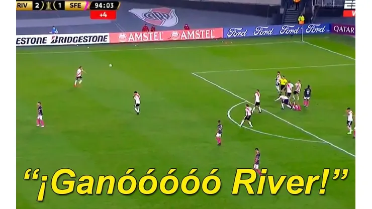 Video: Closs se volvió loco cuando el árbitro marcó el final de River - Santa Fe