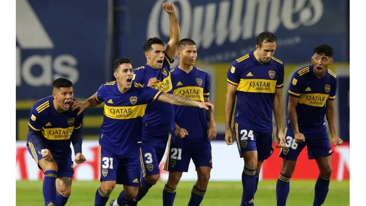 El festejo en la definición por penales ante River.