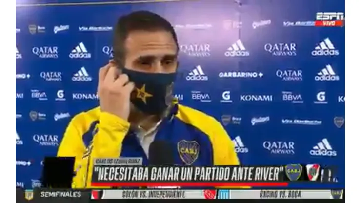 Carlos Izquierdoz luego del partido.