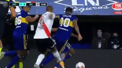 La patada de Maidana a Tevez.