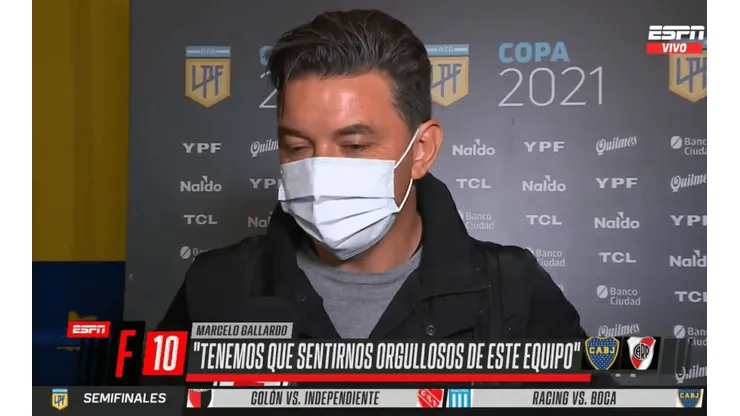 Gallardo se fue conforme con el rendimiento del equipo.
