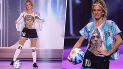 Hermoso: una modelo homenajeó a Maradona en el concurso Miss Universo