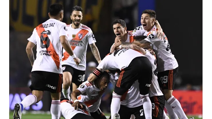 El festejo de River en el último cruce directo ante Boca.