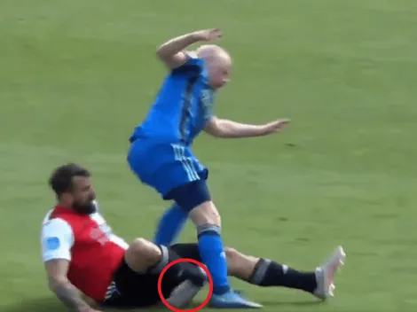 Video escalofriante: Pratto fue al piso y se le dobló todo el tobillo