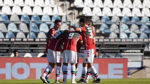El festejo de los jugadores de Vélez.