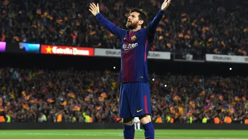 Postal histórica de Lionel Messi en Barcelona.