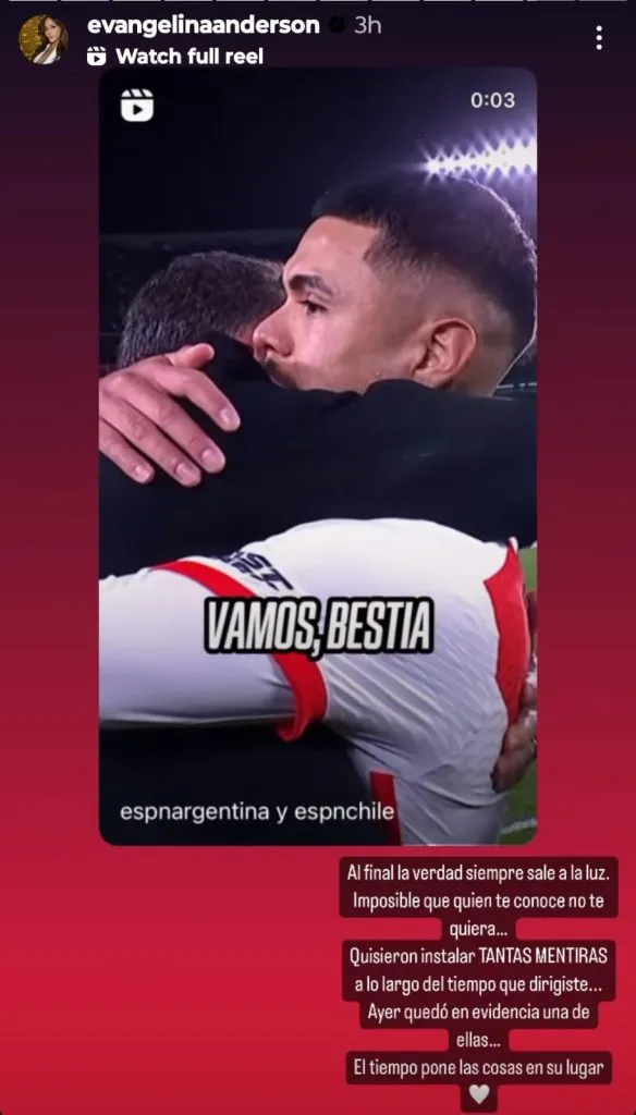 Posteo de Evangelina Anderson.