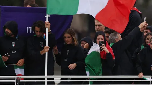Arianna Errigo y Gianmarco Tamberi, abanderados de la delegación italiana.
