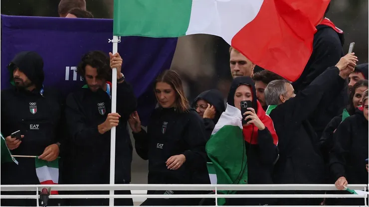 Arianna Errigo y Gianmarco Tamberi, abanderados de la delegación italiana.