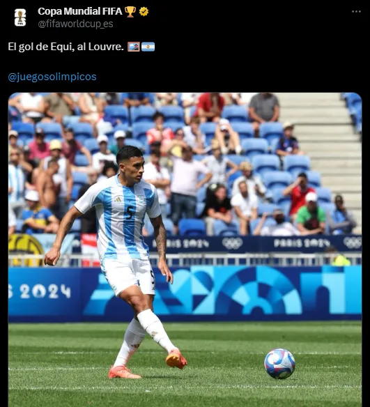 La reacción de la FIFA al golazo de Equi Fernández (X @fifaworldcup_es).