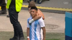 El festejo de Almada por el 1-0 de Argentina.