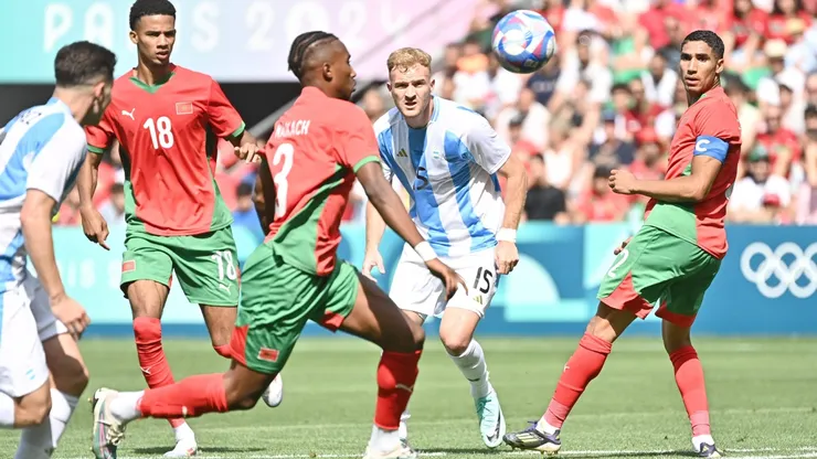 Argentina vs. Marruecos, partido de fútbol masculino en París 2024.