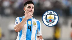 Julián Álvarez sorprendido por el Manchester City mientras juega con la Selección Argentina en los Juegos Olímpicos
