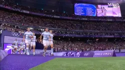 La salida de los jugadores argentinos.