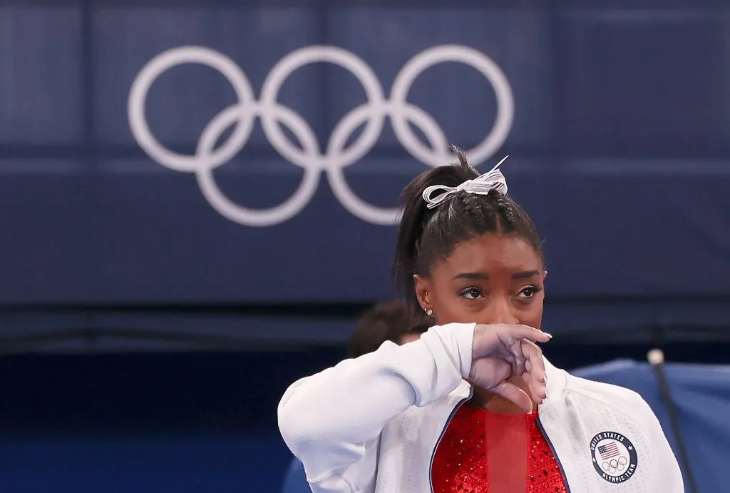 Simone Biles en su retiro de Tokio 2020 (IMAGO)