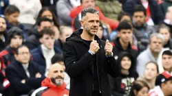 Martín Demichelis dirigiendo en el Más Monumental.